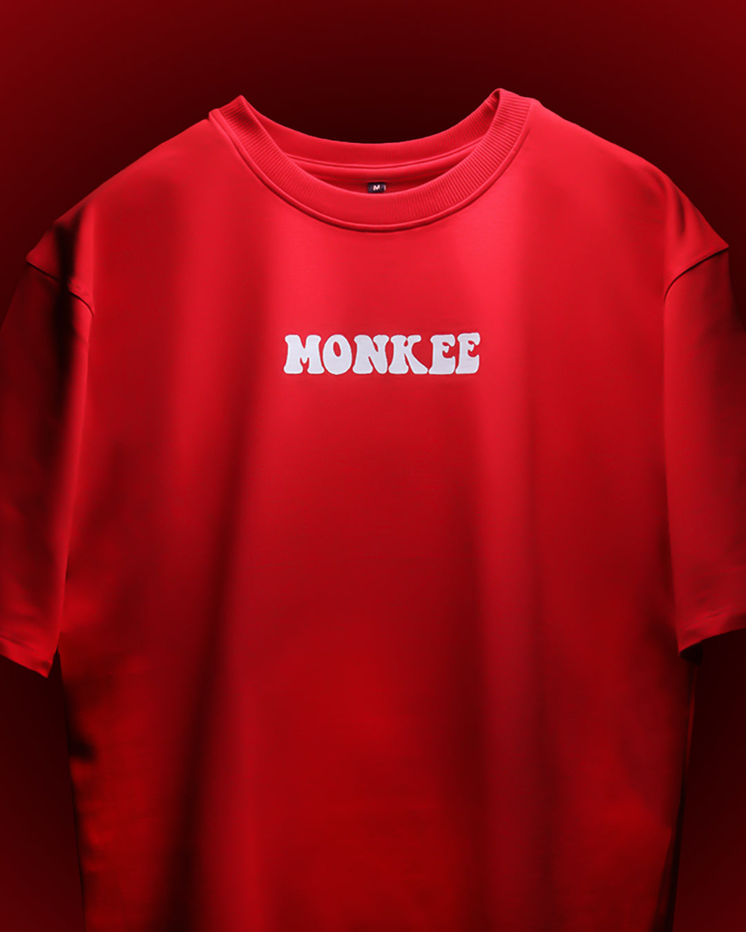 MONKEE “Lowkey Done” Oversized Red T-Shirt – Premium Cotton Streetwear Unisex Tee
