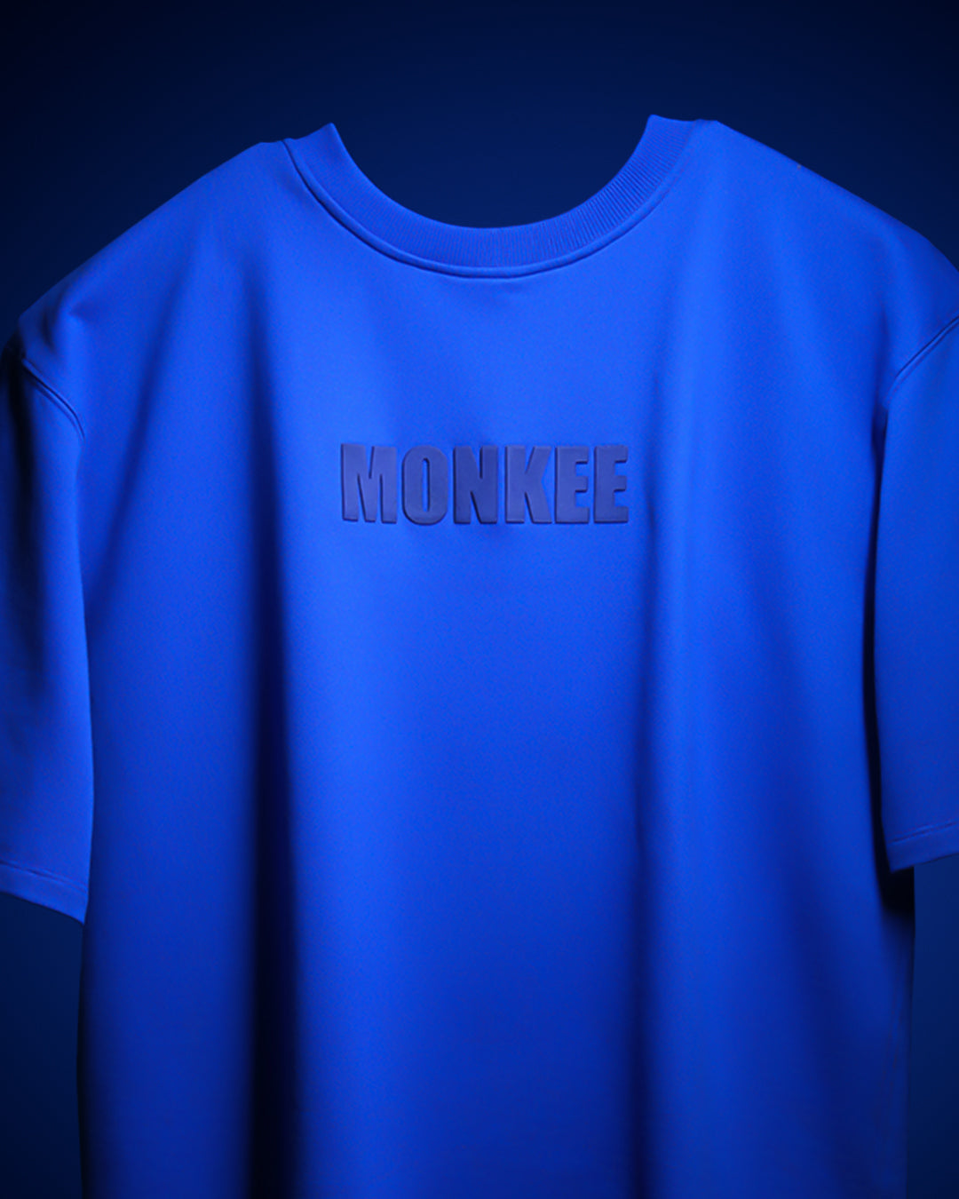 MONKEE ESSENTIALS OVERSIZED T-SHIRT - HEAVY FRENCH TERRY COTTON (BLUE)