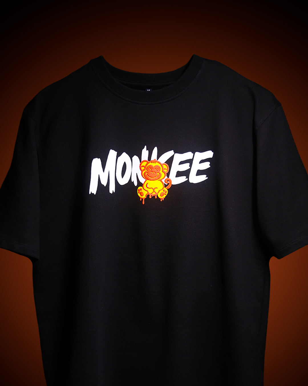MONKEE “Unknown Rules” Oversized Black T-Shirt — 240 GSM French Terry, Puff + Screen Print, Unisex