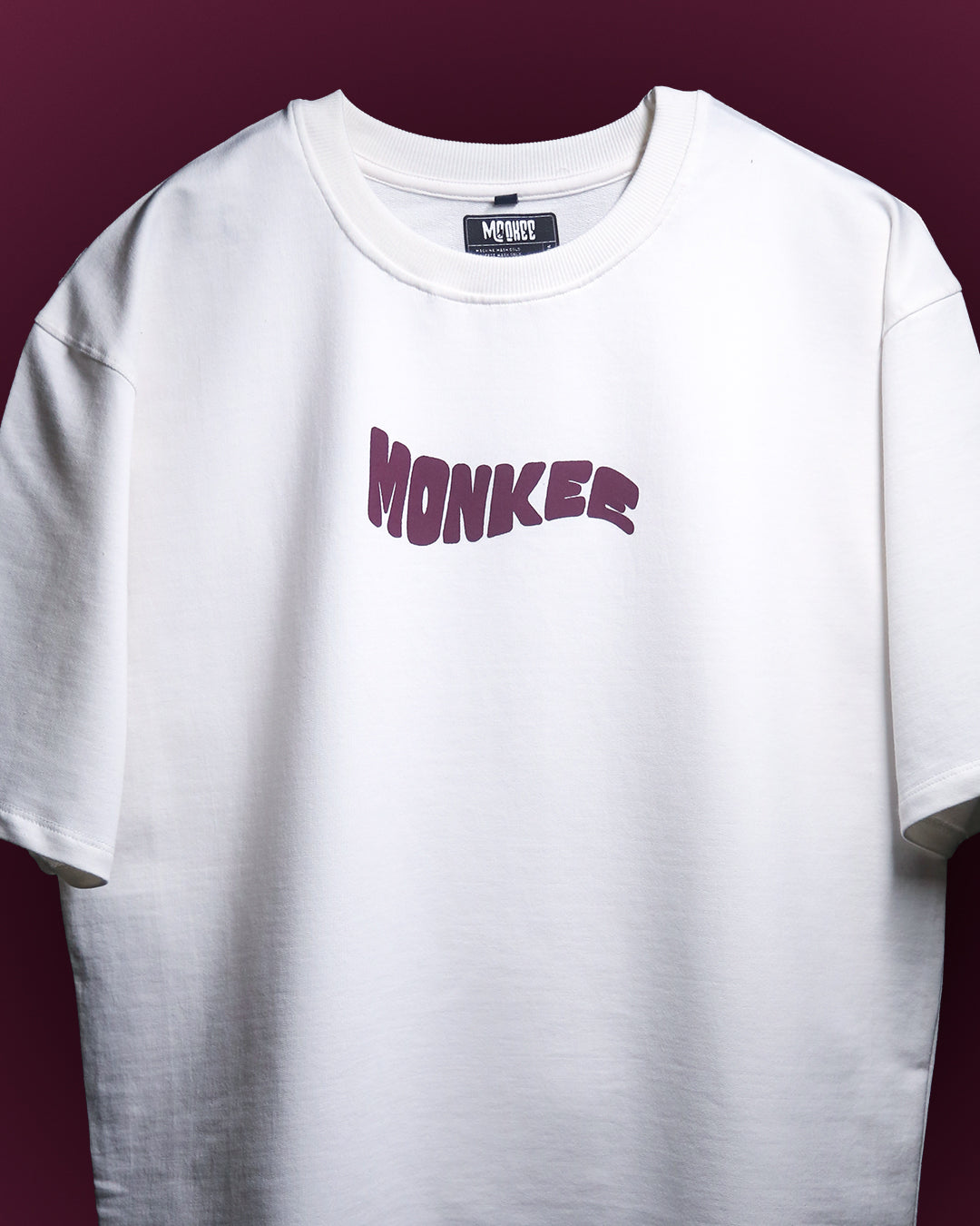 MONKEE “All I Have is Heart” Oversized Off-White T-Shirt – Premium 100% Cotton Streetwear Tee (Unisex, Screen & Puff Print)