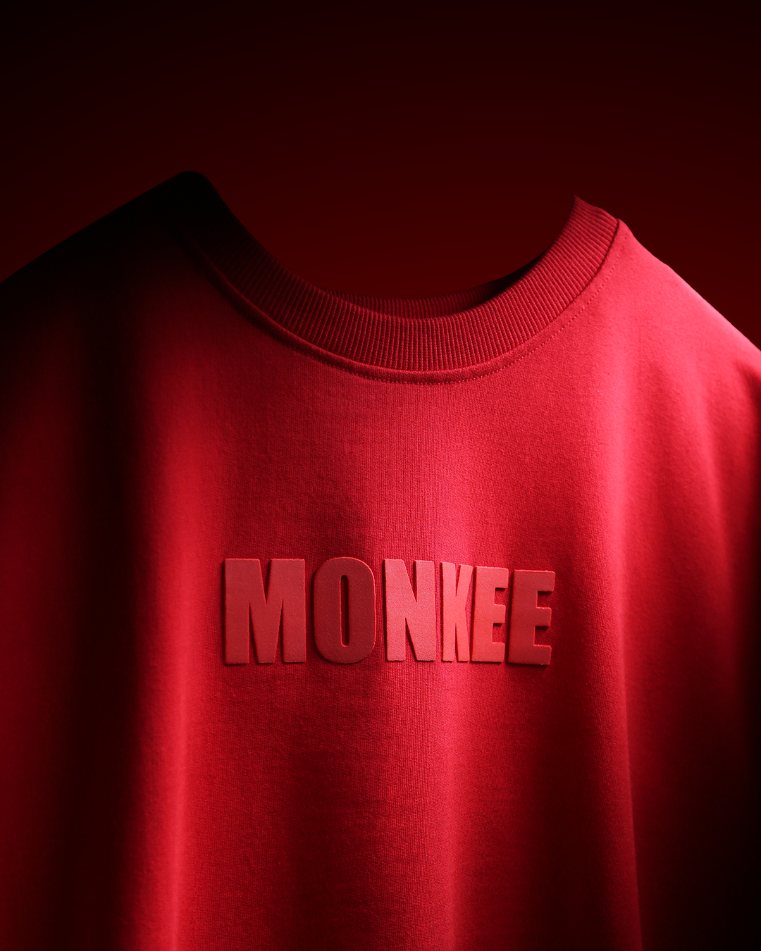 MONKEE ESSENTIALS OVERSIZED T-SHIRT - HEAVY FRENCH TERRY COTTON (RED)