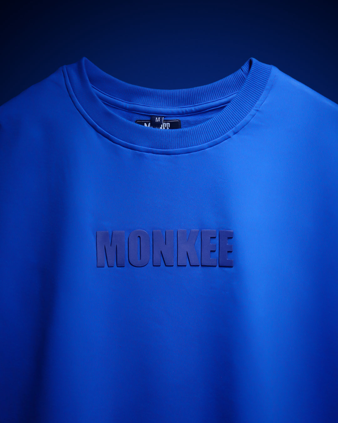 MONKEE ESSENTIALS OVERSIZED T-SHIRT - HEAVY FRENCH TERRY COTTON (BLUE)