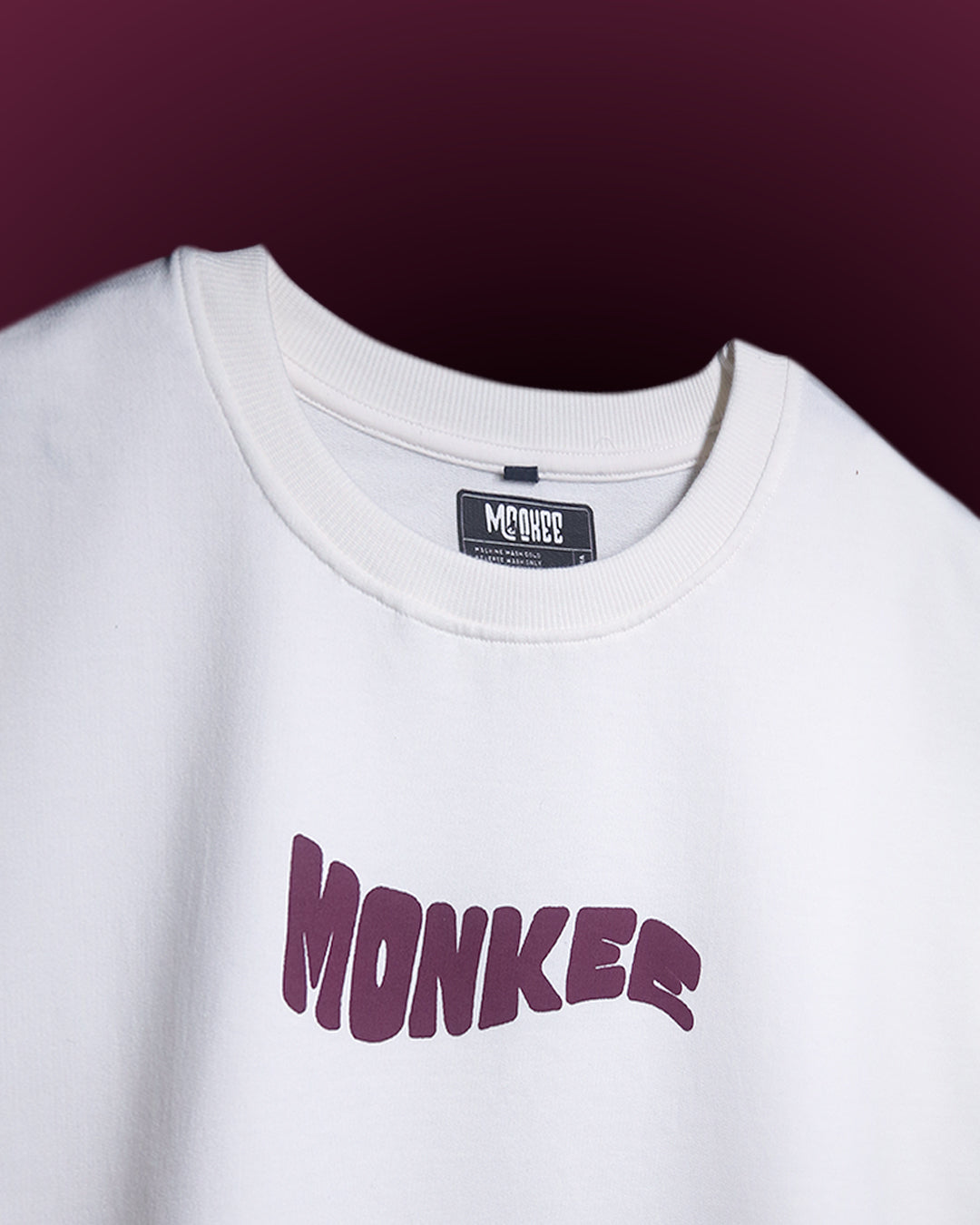 MONKEE “All I Have is Heart” Oversized Off-White T-Shirt – Premium 100% Cotton Streetwear Tee (Unisex, Screen & Puff Print)