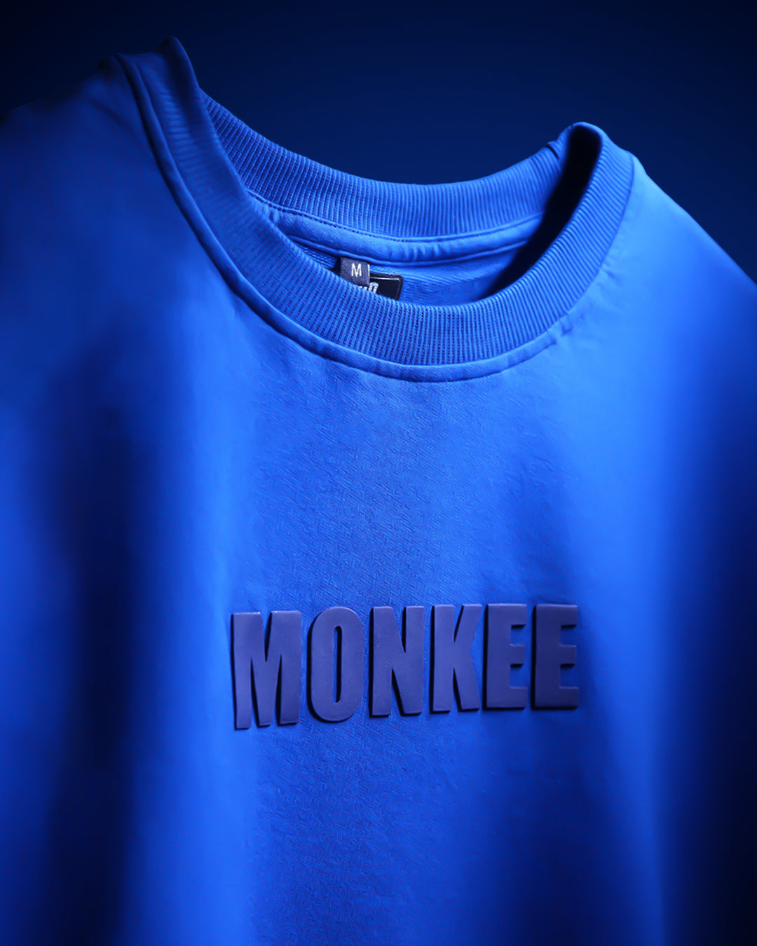 MONKEE ESSENTIALS OVERSIZED T-SHIRT - HEAVY FRENCH TERRY COTTON (BLUE)