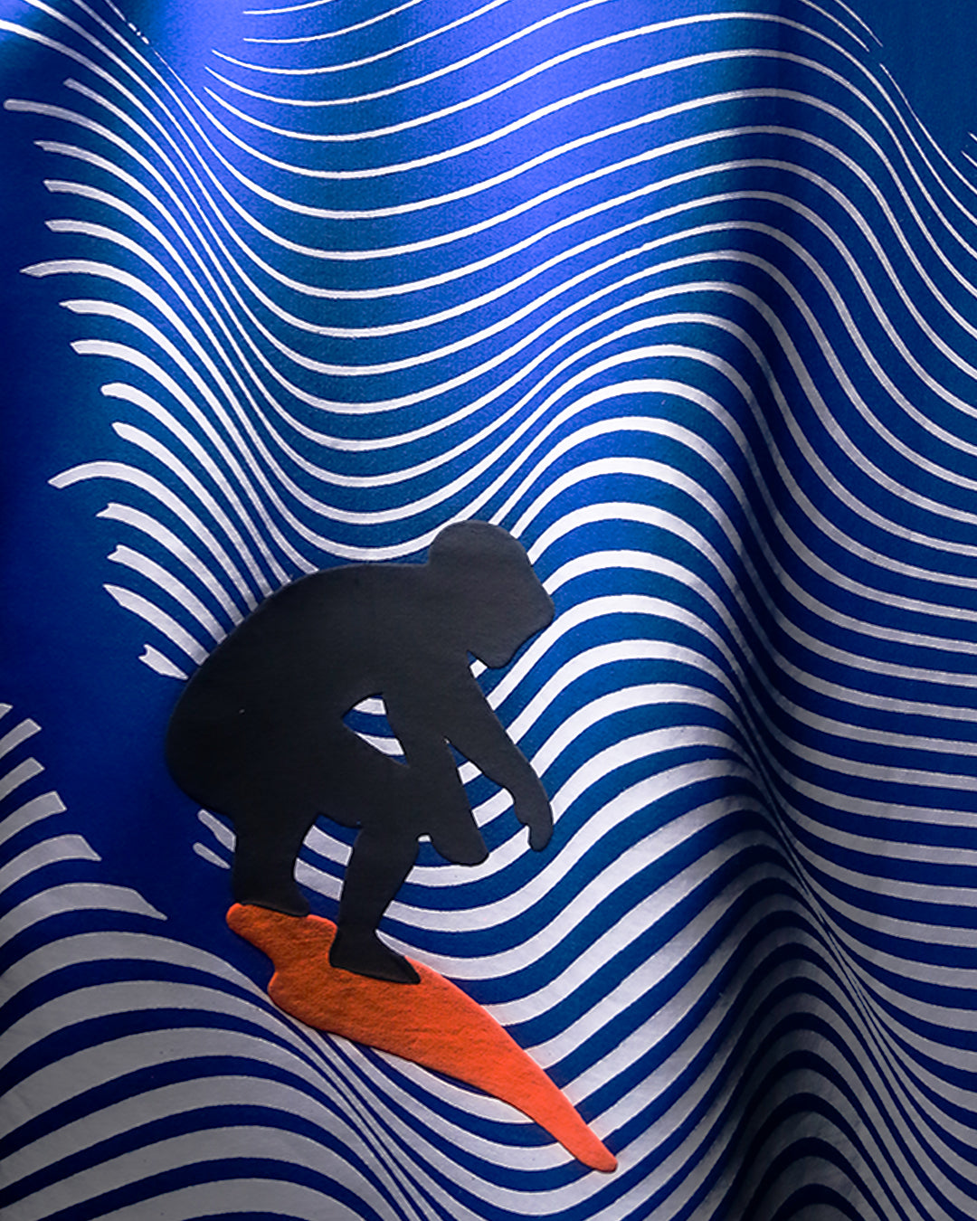 MONKEE “Catch The Wave” Oversized Blue T-Shirt – 240 GSM French Terry, Puff Print Surf Graphic, Unisex