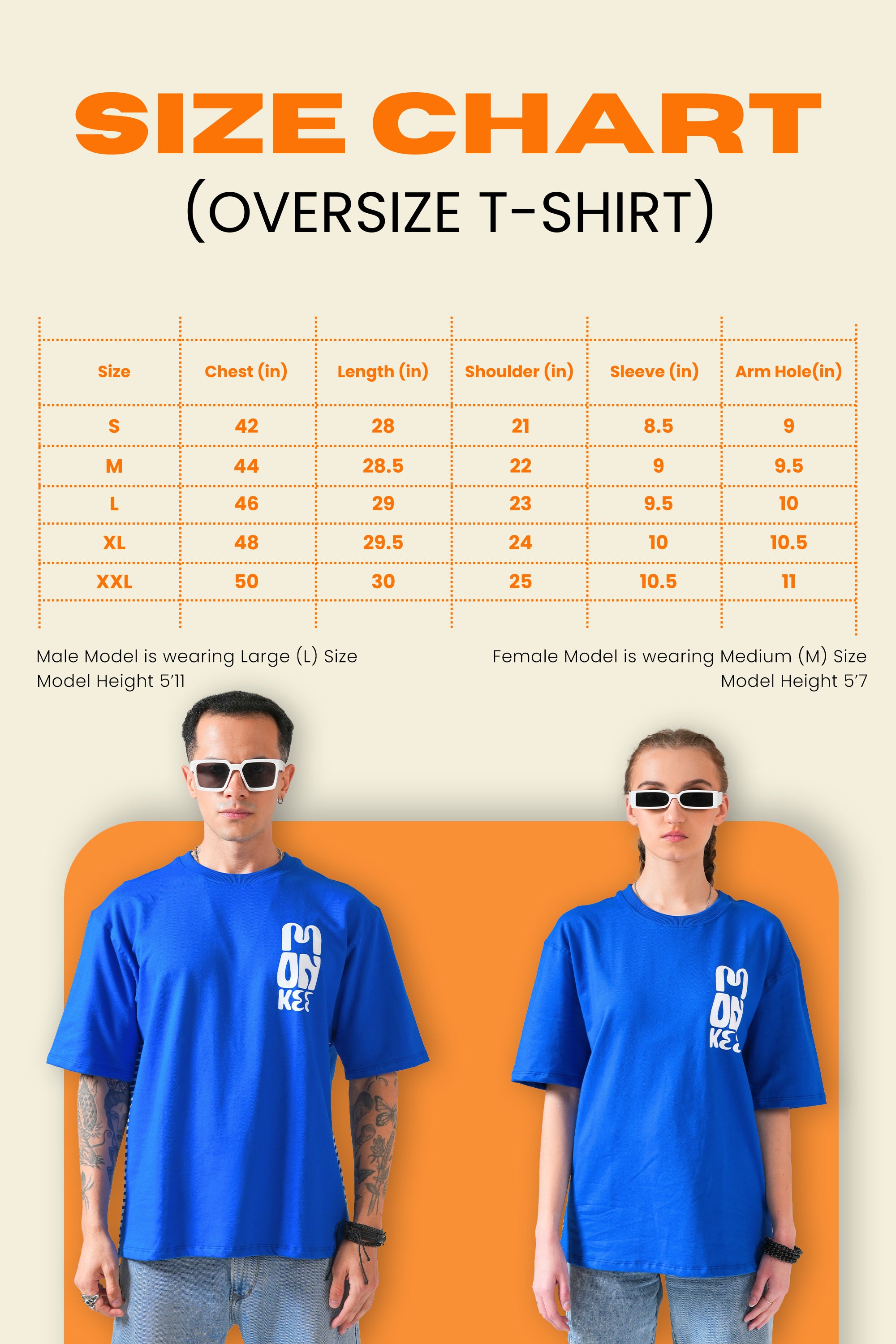 MONKEE “Catch The Wave” Oversized Blue T-Shirt – 240 GSM French Terry, Puff Print Surf Graphic, Unisex