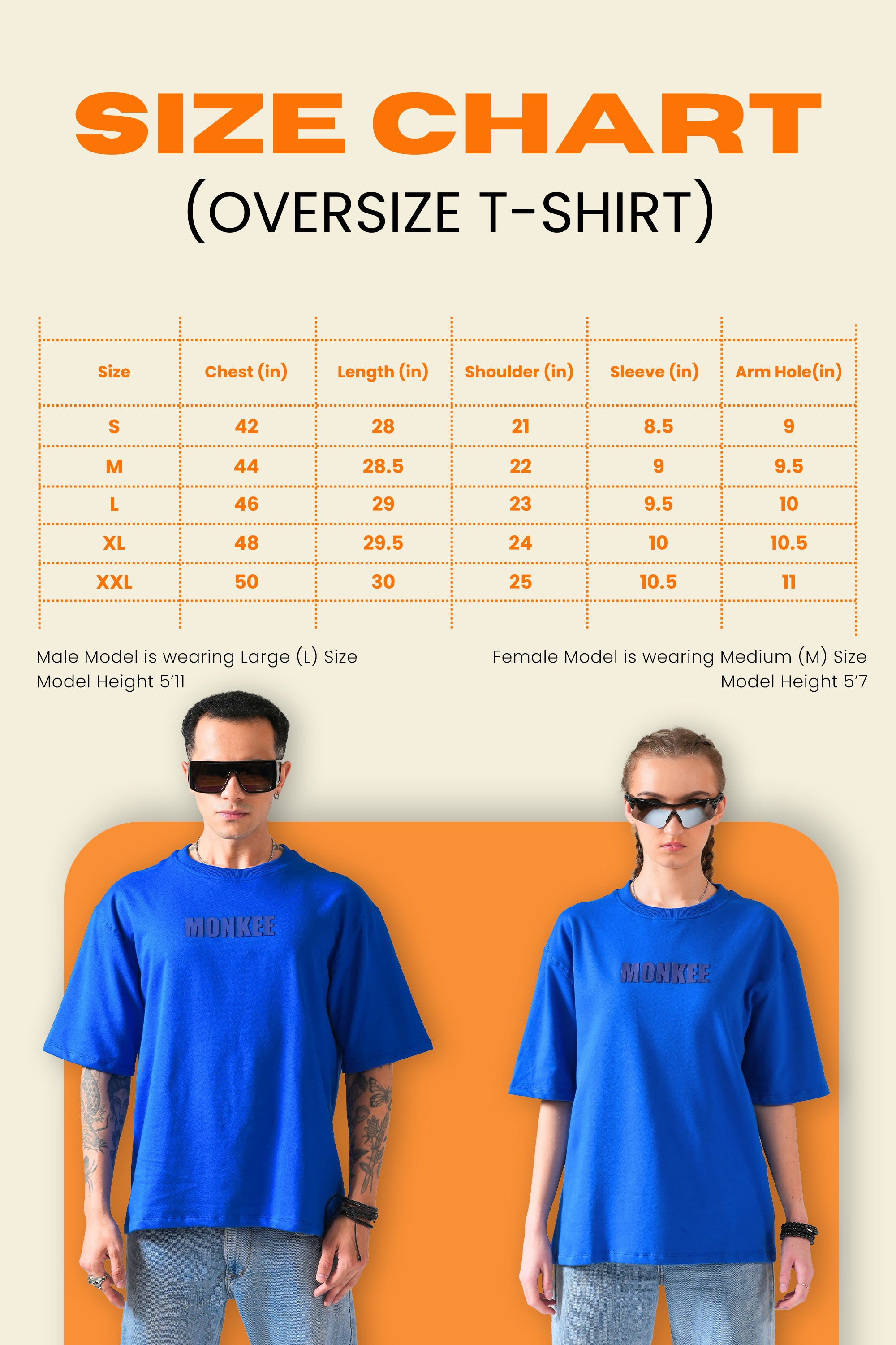 MONKEE ESSENTIALS OVERSIZED T-SHIRT - HEAVY FRENCH TERRY COTTON (BLUE)