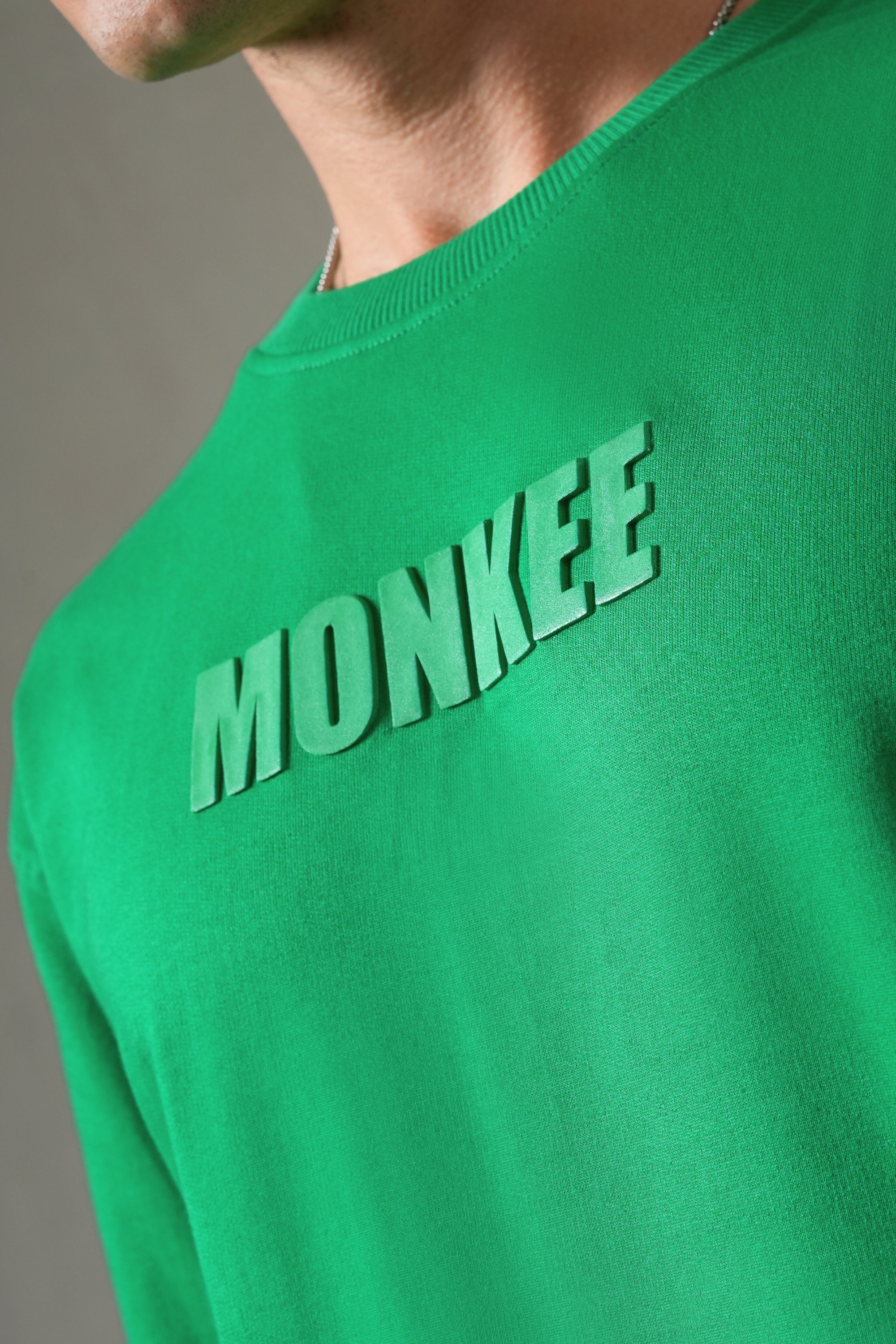 MONKEE ESSENTIALS OVERSIZED T-SHIRT - HEAVY FRENCH TERRY COTTON (GREEN)