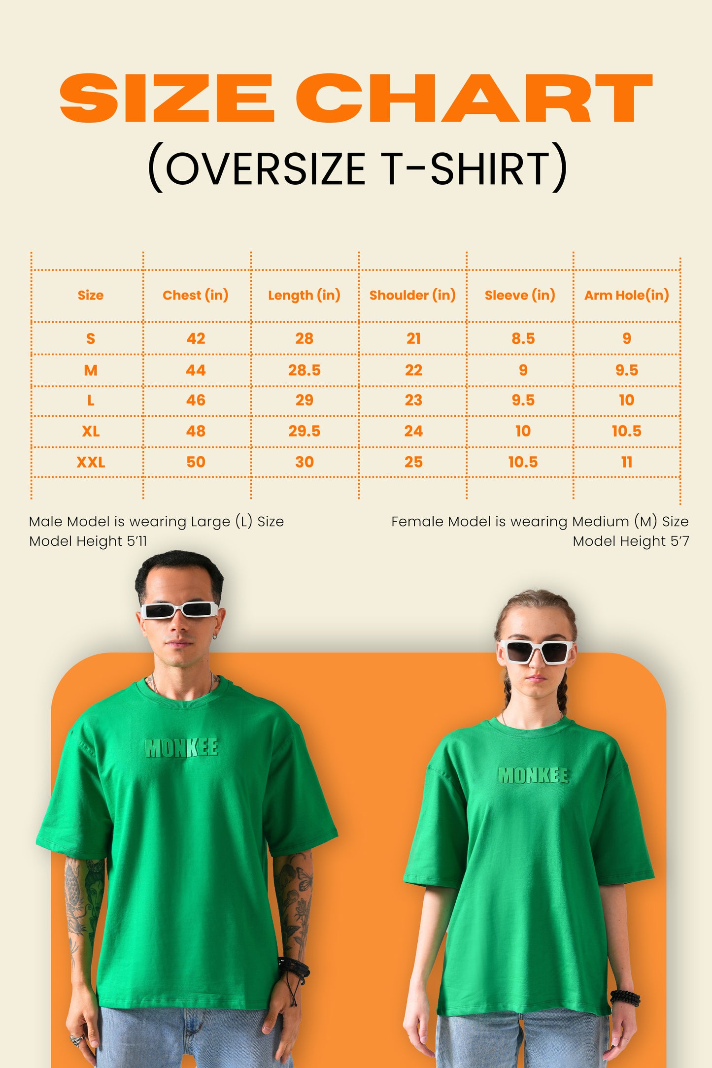MONKEE ESSENTIALS OVERSIZED T-SHIRT - HEAVY FRENCH TERRY COTTON (GREEN)