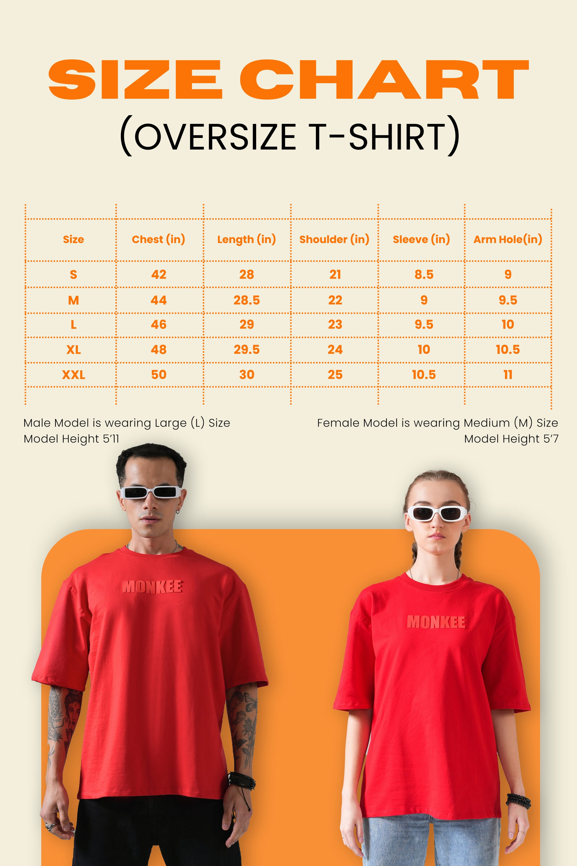 MONKEE ESSENTIALS OVERSIZED T-SHIRT - HEAVY FRENCH TERRY COTTON (RED)