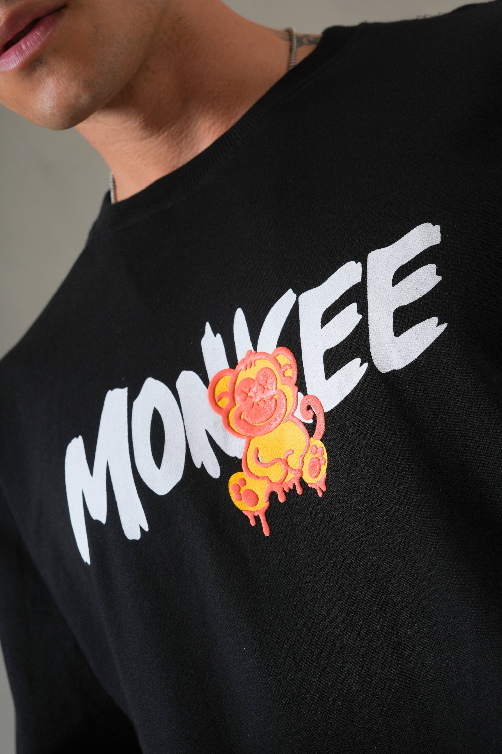 MONKEE “Unknown Rules” Oversized Black T-Shirt — 240 GSM French Terry, Puff + Screen Print, Unisex
