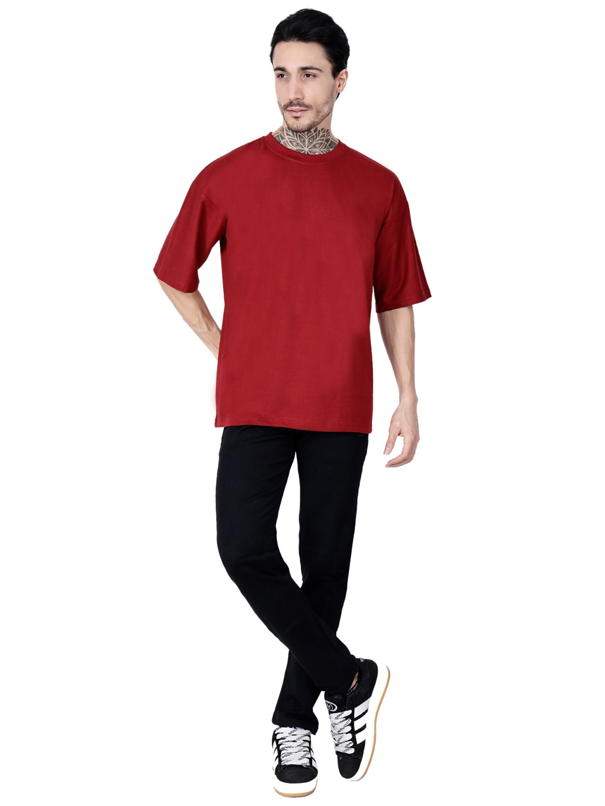 Maroon T-Shirt Loose Fit