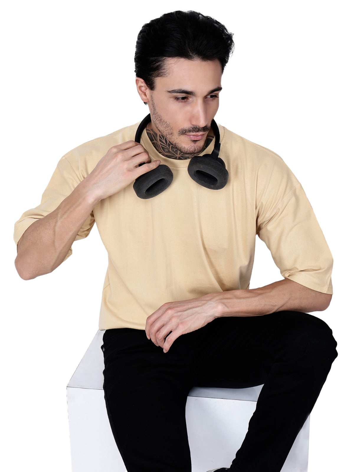 Beige T-Shirt Loose Fit