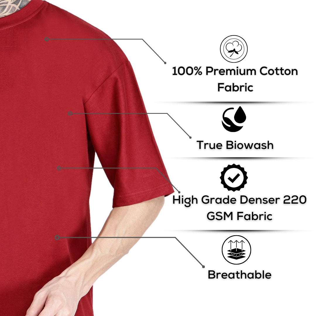 Maroon T-Shirt Loose Fit
